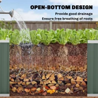 Outsunny Galvanized Raised Garden Bed, Deep Rot Planter Box, Outdoor Garden Bed with Plant Labels, 7' x 2' x 2', Light Green(m-10)