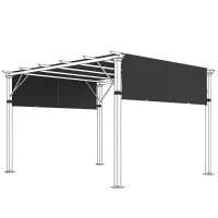 Outsunny 2 Pcs UV Protection Pergola Replacement Canopy, Pergola Shade Cover, Easy to Install, for 10' x 10' Pergola, Black(m-2)