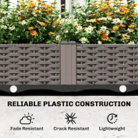 Outsunny 2PCS Plastic Planter Box with Trellis, Self-Watering Raised Garden Bed with Trellis and Netting(m-9)