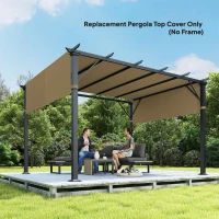 Outsunny 2 Pcs UV Protection Pergola Replacement Canopy, Pergola Shade Cover, Easy to Install, for 10' x 10' Pergola, Sand(m-9)