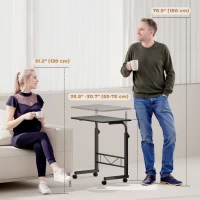 HOMCOM Mobile Standing Desk with Adjustable Height, 23.5 inch Stand Up Desk with Wheels, Black(m-4)