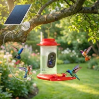 PawHut Smart Bird Feeder with Camera, AI Identify 16000+ Birds, 2K HD Live Video, 3W Solar, Instant Arrival Alerts(m-1)