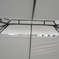 Outsunny 10' x 13' Outdoor Gazebo, Double Roof Patio Gazebo Canopy Shelter with Screen Decorate Corner Frame, White(m-10)