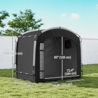 Outsunny Bike Storage Shed Tent, Portable and Waterproof with 210D Oxford Fabric and Carry Bag for 3-4 Bicycles, Black(m-3)