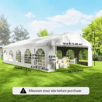 Outsunny 20'x33' Heavy Duty Large Party Tent & Carport with Removable Sidewalls, Portable Garage Canopy Tent, White(m-3)
