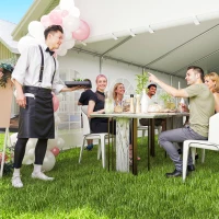 Outsunny 16'x32' Heavy Duty Large Party Tent & Carport with Removable Sidewalls, Portable Garage Canopy Tent, White(m-7)