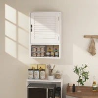 HOMCOM Bathroom Cabinet, Wall Mounted Storage Cabinet with Adjustable Shelves, 40 x 20 x 60 cm, White(m-10)