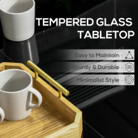 Outsunny Rectangular Outdoor Dining Table for 8 People with Tempered Glass Top and Aluminum Frame, Black 70.9" x 31.5" x 28.3"(m-4)