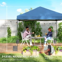 Outsunny 10 x 10 ft Pop Up Canopy Tent with One Push Setup, Outdoor Portable Instant Canopy Shelter w/ Roller Bag, Dark Blue(m-7)