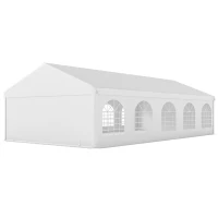Outsunny 16'x32' Heavy Duty Large Party Tent & Carport with Removable Sidewalls, Portable Garage Canopy Tent, White(m-2)