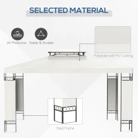 Outsunny 10' x 13' Outdoor Gazebo, Double Roof Patio Gazebo Canopy Shelter with Screen Decorate Corner Frame, White(m-5)