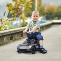 Qaba 6V Maserati GT2 Licensed Electric Car for Kids, Ride on Car with Under Seat Storage, LED Headlights Music, Grey(m-1)