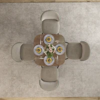 HOMCOM Dining Table for 4 People - Modern Kitchen Table with Wood-Effect Top, 27.6" x 27.6", Dark Brown(m-7)