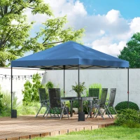 Outsunny 10 x 10 ft Pop Up Canopy Tent with One Push Setup, Outdoor Portable Instant Canopy Shelter w/ Roller Bag, Dark Blue(m-10)
