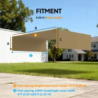 Outsunny 2 Pcs UV Protection Pergola Replacement Canopy, Pergola Shade Cover, Easy to Install, for 10' x 10' Pergola, Sand(m-3)