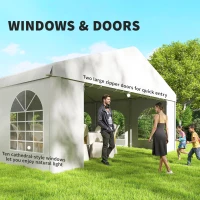 Outsunny 20'x33' Heavy Duty Large Party Tent & Carport with Removable Sidewalls, Portable Garage Canopy Tent, White(m-5)