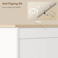 HOMCOM Kitchen Pantry Cabinet, 64" Tall Kitchen Hutch with 3 Cabinets, 2 Drawers, Adjustable Shelves, Microwave Stand, White(m-7)