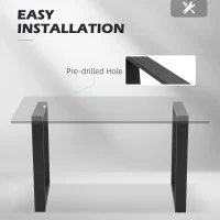 HOMCOM Metal Table Legs Set of 2, Square DIY Furniture Table Legs with Screws and Floor Protectors(m-4)