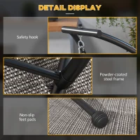 Outsunny Hanging Hammock Chair Stand Only, C Shape Hanging Heavy Duty Metal Frame Swing Stand for Porch Swing Chair, Black(m-7)