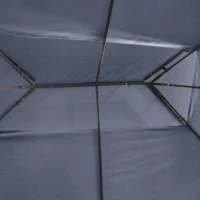 Outsunny 10' x 13' Outdoor Gazebo, Double Roof Patio Gazebo Canopy Shelter with Screen Decorate Corner Frame, Grey(m-10)