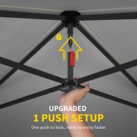 Outsunny 10 x 10 ft Pop Up Canopy Tent with One Push Setup, Outdoor Portable Instant Canopy Shelter w/ Roller Bag, White(m-4)