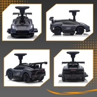 Qaba 6V Maserati GT2 Licensed Electric Car for Kids, Ride on Car with Under Seat Storage, LED Headlights Music, Grey(m-9)