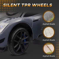 Qaba 6V Maserati GT2 Licensed Electric Car for Kids, Ride on Car with Under Seat Storage, LED Headlights Music, Grey(m-7)