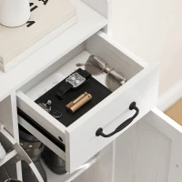 HOMCOM Farmhouse Shoe Storage Cabinet with Side Cabinet and Adjustable Shelves for Entryway, Hallway, Holds 12 Pairs, White(m-10)