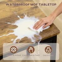 HOMCOM 5-Piece Counter Height Bar Table and Chairs Set, Bar Table with Stools, Kitchen Table 4 Chairs, Rustic Brown(m-7)