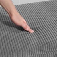 HOMCOM 44 Inches Ottoman with Storage, Lid, Legs, Corduroy End of Bed Bench for Living Room, Bedroom, Entryway, Gray(m-9)