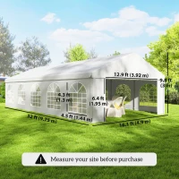 Outsunny 16'x32' Heavy Duty Large Party Tent & Carport with Removable Sidewalls, Portable Garage Canopy Tent, White(m-3)
