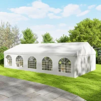 Outsunny 20'x33' Heavy Duty Large Party Tent & Carport with Removable Sidewalls, Portable Garage Canopy Tent, White(m-9)