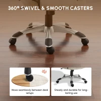 Vinsetto Ergonomic Office Chair PU Leather Executive on Rolling Wheels Task Computer Height Adjustable Swivel Ergonomic, Greige and Black(m-7)