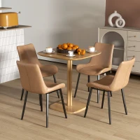 HOMCOM Dining Table for 4 People - Modern Kitchen Table with Wood-Effect Top, 27.6" x 27.6", Natural Wood(m-1)