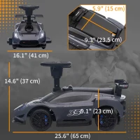 Qaba 6V Maserati GT2 Licensed Electric Car for Kids, Ride on Car with Under Seat Storage, LED Headlights Music, Grey(m-3)