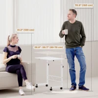 HOMCOM Mobile Standing Desk with Adjustable Height, 23.5 inch Stand Up Desk with Wheels, White(m-4)