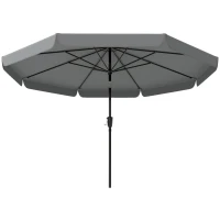 Outsunny 10 ft Patio Umbrella with Push Button Tilt and Crank, Outdoor Market Table Umbrella Parasol, Dark Grey(m-2)