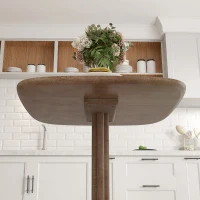 HOMCOM Dining Table for 4 People - Modern Kitchen Table with Wood-Effect Top, 27.6" x 27.6", Dark Brown(m-9)