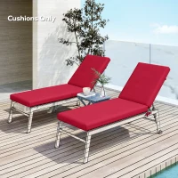Outsunny 2-Piece Back and Seat Cushion Pillows Replacement, Patio Chair Cushions Set with Ties for Indoor Outdoor, Wine Red(m-10)