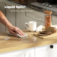 HOMCOM Farmhouse Kitchen Island Cart with Power Outlet and Soft-Close Doors, 49" Kitchen Island with 3 Drawers, White(m-10)