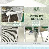 Outsunny Set of 2 Folding Patio Chairs, Portable Chair Set with Armrests for Camping, Garden, Pool, Beach, Backyard, Green(m-6)