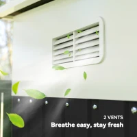 Outsunny 11' x 9' Steel Garden Storage Shed, Outdoor Metal Tool House with Double Sliding Doors, Dark Grey(m-9)