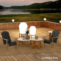 Outsunny Set of 2 Patio Chair Cushions, High Back Adirondack Chair Cushion with Ties, High-Density Foam, Black(m-10)