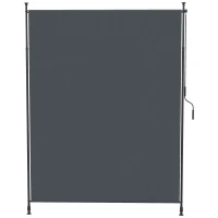 Outsunny 7' x 10' Retractable Patio Awning, Manual Outdoor Privacy Screen with UPF40+ & Water-Resistant Fabric, Grey(m-2)