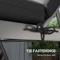 Outsunny 2-Piece Back and Seat Cushion Pillows Replacement, Patio Chair Cushions Set with Ties for Indoor Outdoor, Black(m-5)