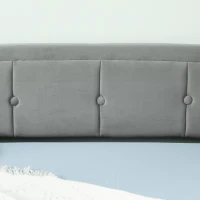 HOMCOM Upholstered Twin Size Trundle Bed, Velvet Twin to King Day Bed with Pop Up Trundle, Headboard and 2 Pockets, Light Grey(m-10)