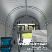 Outsunny 8' x 5' Portable Shed, Water-Resistant Bike Tent with Roll-up Zipper Door and Galvanized Metal Frame for Bike(m-4)