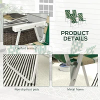 Outsunny Set of 4 Folding Patio Chairs, Portable Chair Set with Armrests for Camping, Garden, Pool, Beach, Green(m-6)