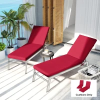 Outsunny 2-Piece Back and Seat Cushion Pillows Replacement, Patio Chair Cushions Set with Ties for Indoor Outdoor, Wine Red(m-8)