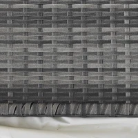 Outsunny Half Round Side Table, PE Rattan Coffee Table with Metal Frame for Patio, Garden, Balcony, Grey(m-10)